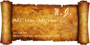 Müller János névjegykártya