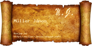 Müller János névjegykártya